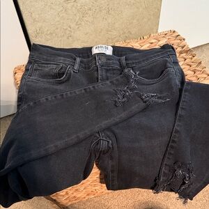 Agolde Women's Charcoal Distressed Skinny Jeans